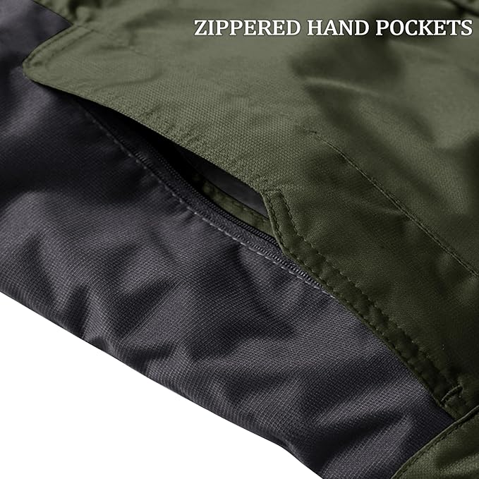 Mens Winter Ski Jacket Water Repellent Warm Lined Outdoor Coat, Size L