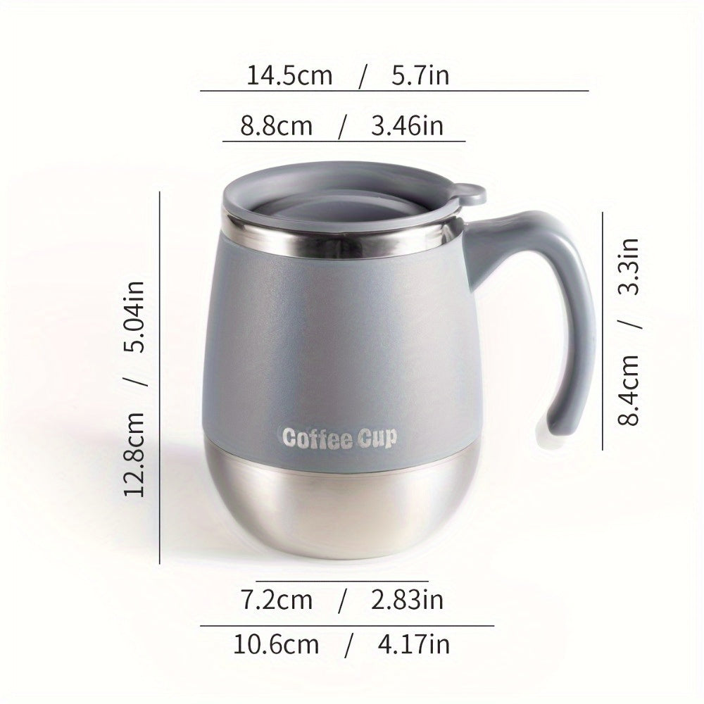 1pc 500ml Insulated Stainless Steel Coffee Mug with Lid, Double-Wall Vacuum Thermal Cup for Hot and Cold Drinks, Ideal for Home, Outdoor, Camping, Birthday, Holiday, Thanksgiving, Christmas Gift