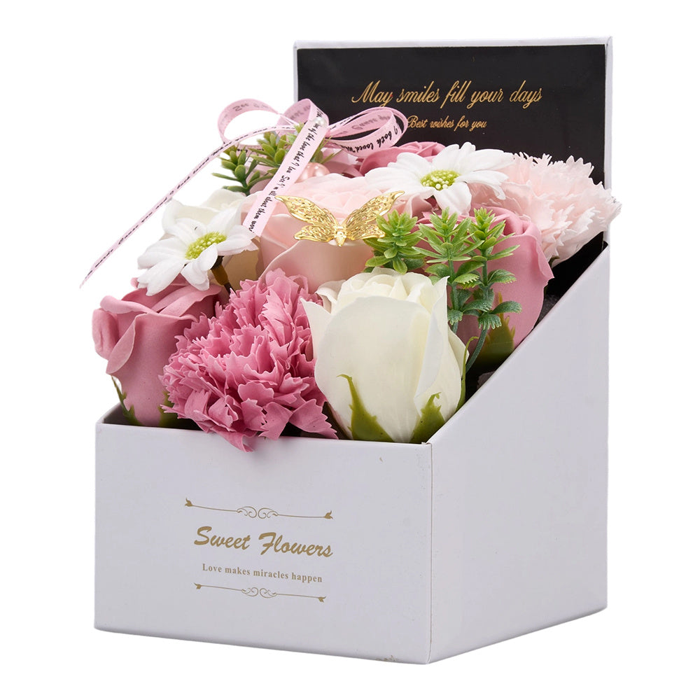 Flower Flower Soap in Gift Box Decorative Soap Artificial Flower Bath Soap for Birthday Valentine'S Day Her Girls Lover