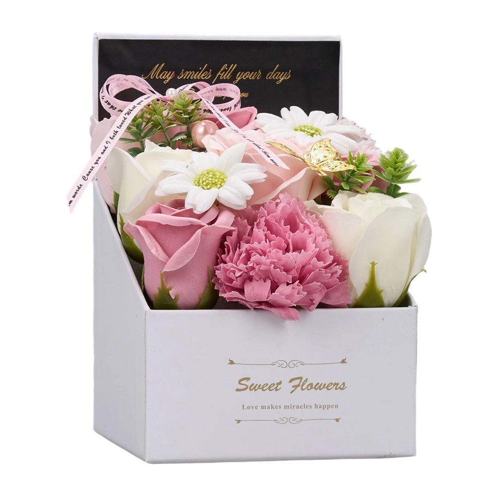 Flower Flower Soap in Gift Box Decorative Soap Artificial Flower Bath Soap for Birthday Valentine'S Day Her Girls Lover
