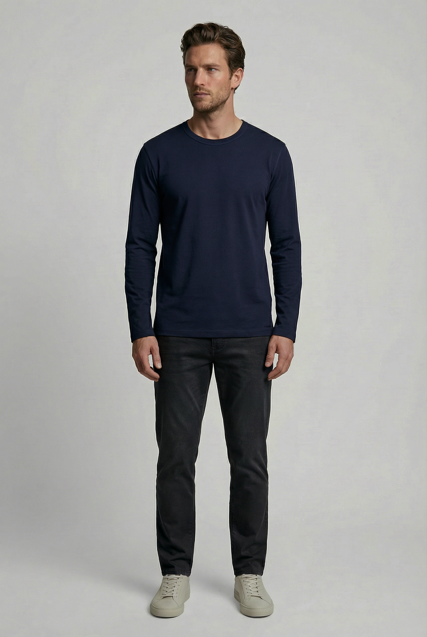 Bevis Long Sleeve Cotton t-shirt - Navy