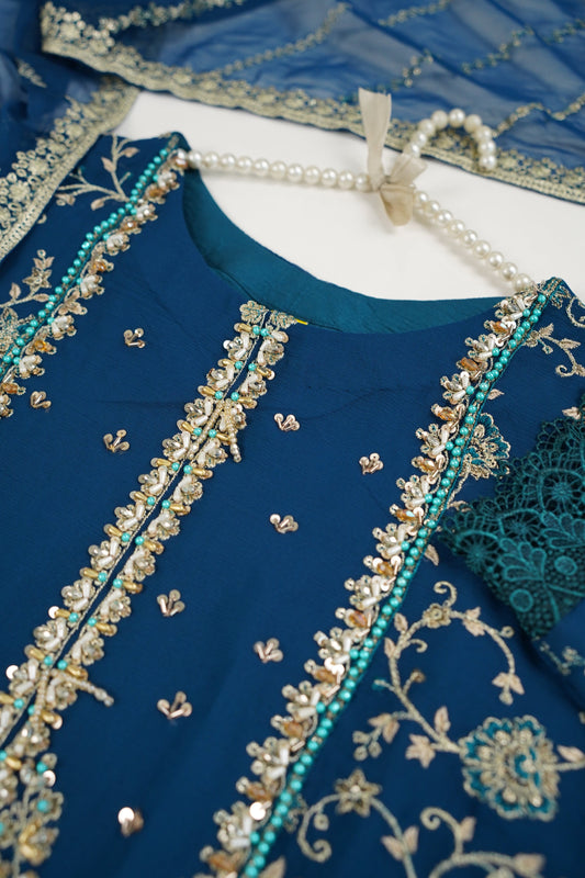 Husan e Jahan - Luxury Chiffon Outfit with Chiffon Dupatta & Gharara - Ready to Wear - V2 - Eid25 - 03 -SD