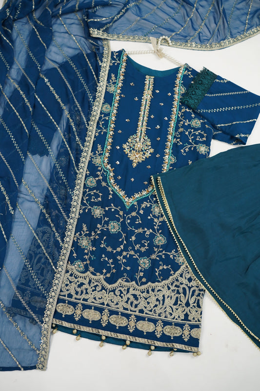 Husan e Jahan - Luxury Chiffon Outfit with Chiffon Dupatta & Gharara - Ready to Wear - V2 - Eid25 - 03 -SD