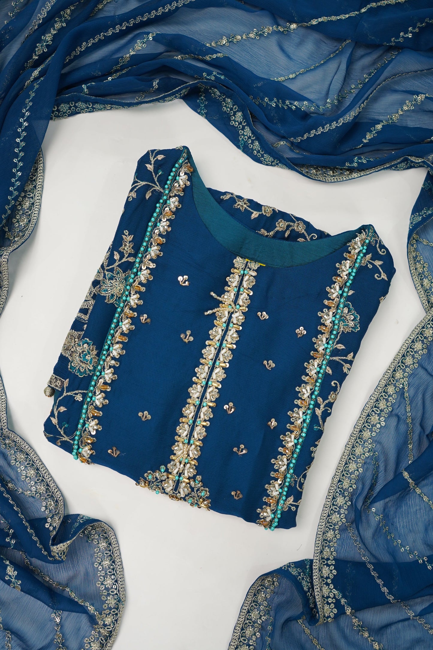 Husan e Jahan - Luxury Chiffon Outfit with Chiffon Dupatta & Gharara - Ready to Wear - V2 - Eid25 - 03 -SD