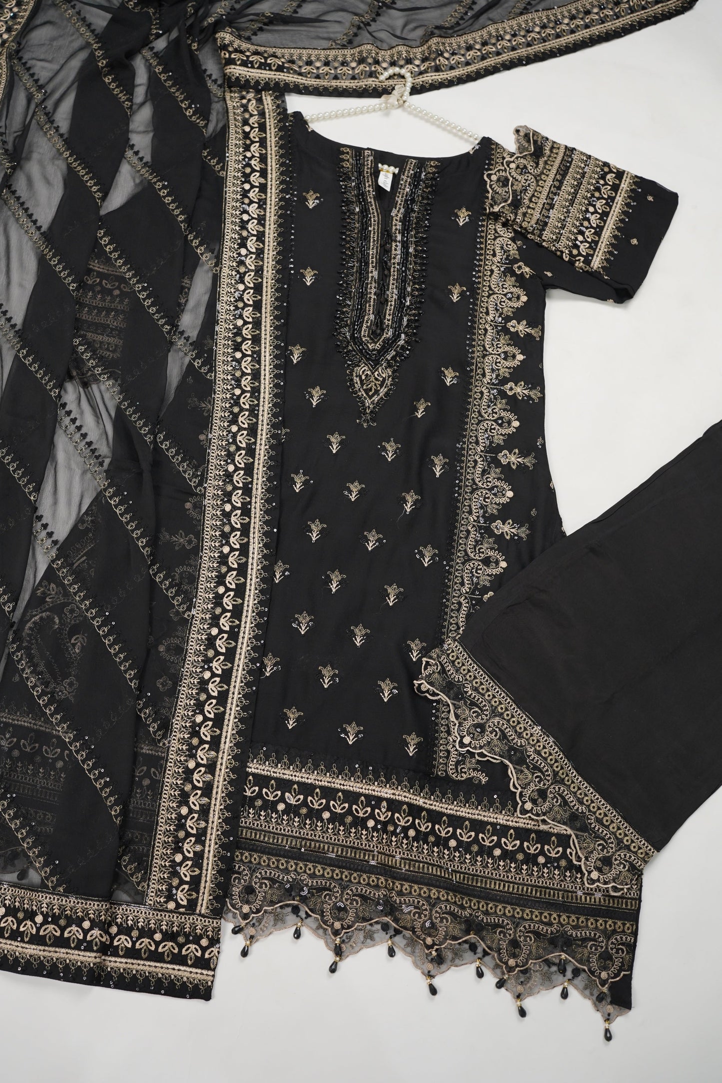 Husan e Jahan - Luxury Chiffon Outfit with Chiffon Dupatta and Plazzo - Ready to Wear - V1 - Eid25 - 01  Article 04-SD