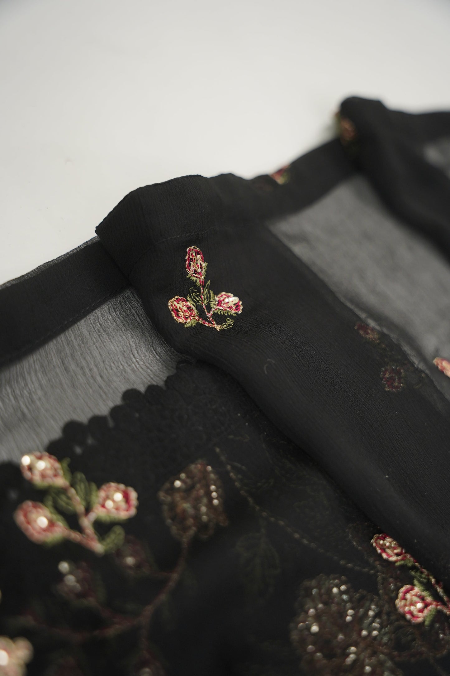 Husan e Jahan - Luxury Chiffon Outfit with Chiffon Dupatta - Ready to Wear - V2 - Eid25 - 07 - HEJBlack-V207 - SD