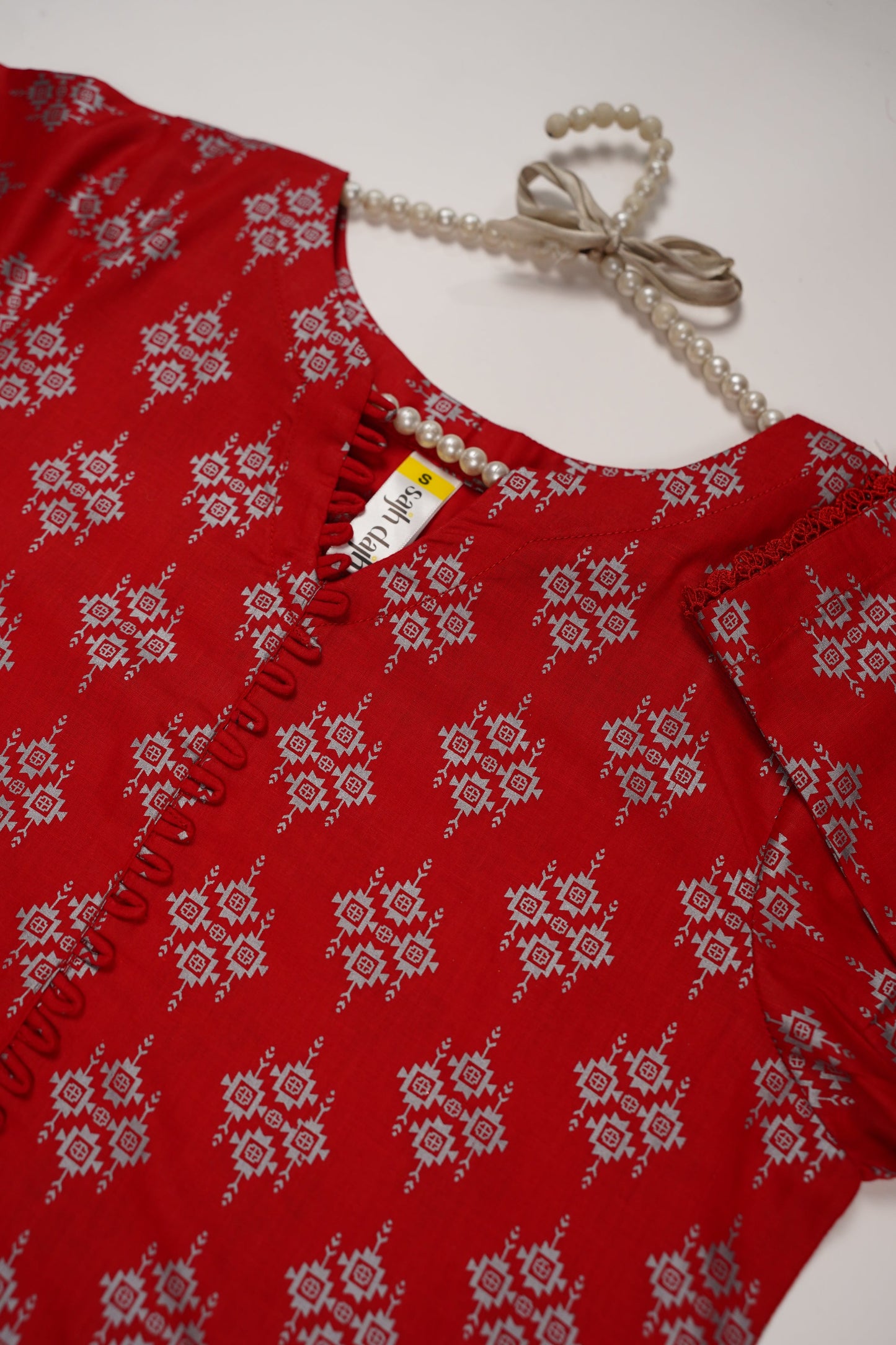 Rozi - Printed  cotton  Outfit - Ready to Wear PD121 red