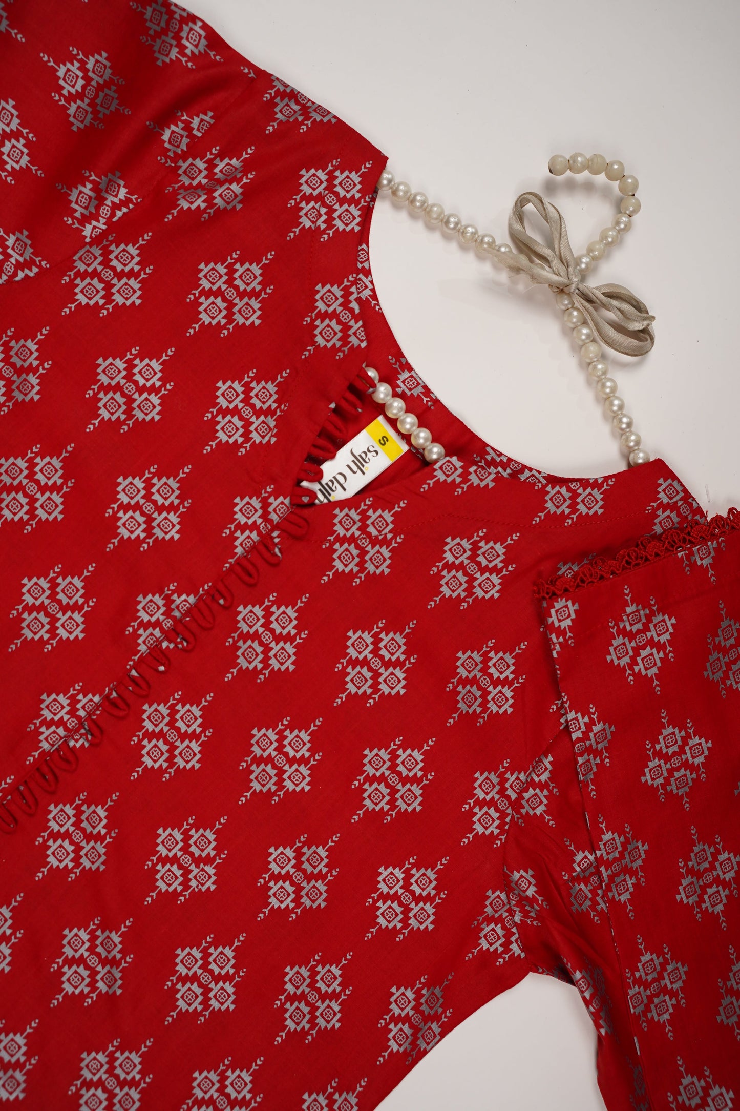 Rozi - Printed  cotton  Outfit - Ready to Wear PD121 red