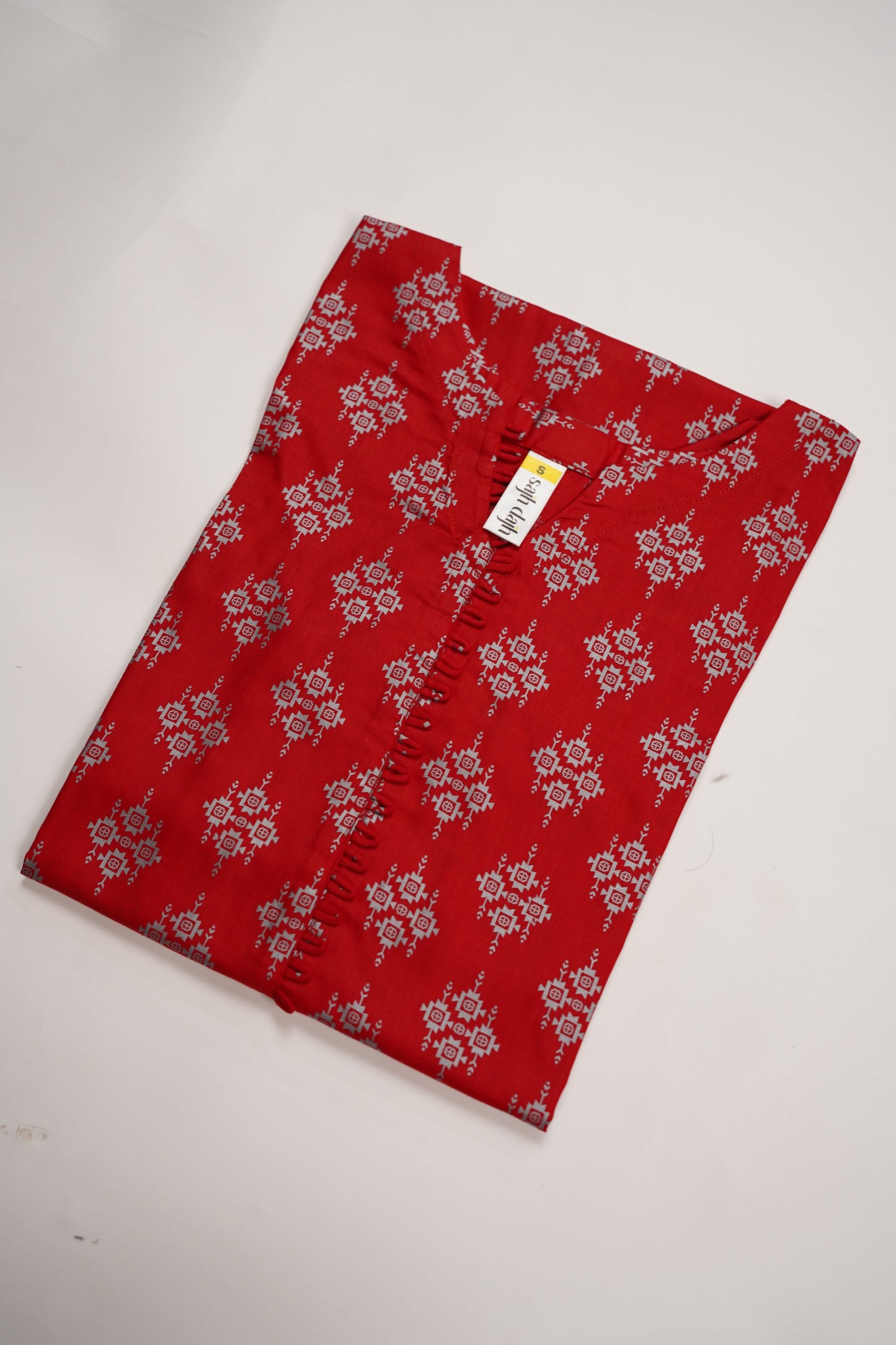 Rozi - Printed  cotton  Outfit - Ready to Wear PD121 red