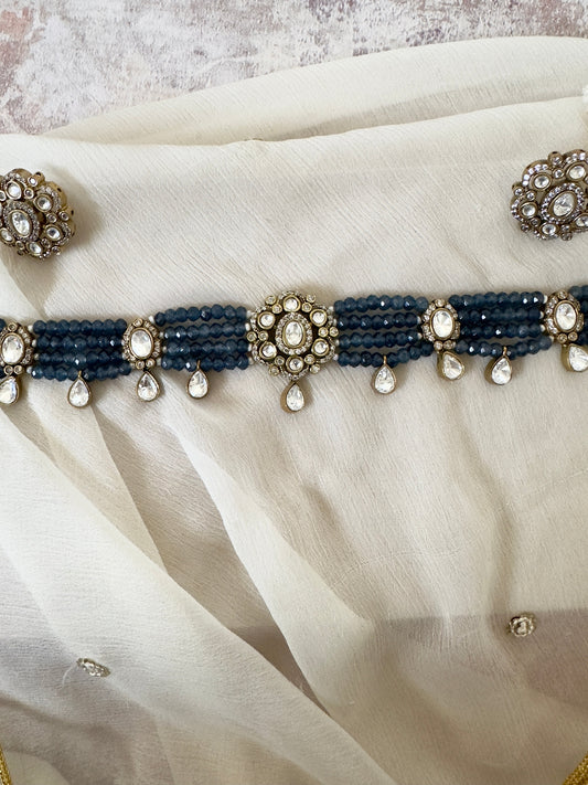 Kiara: Blue choker set