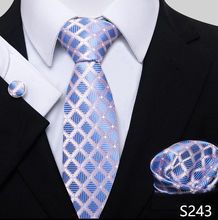 Tie For Men Blue Gold 65 Colors Sale Wedding Present Tie Pocket Squares Set Necktie Suit Accessories Fit Group Holiday Party