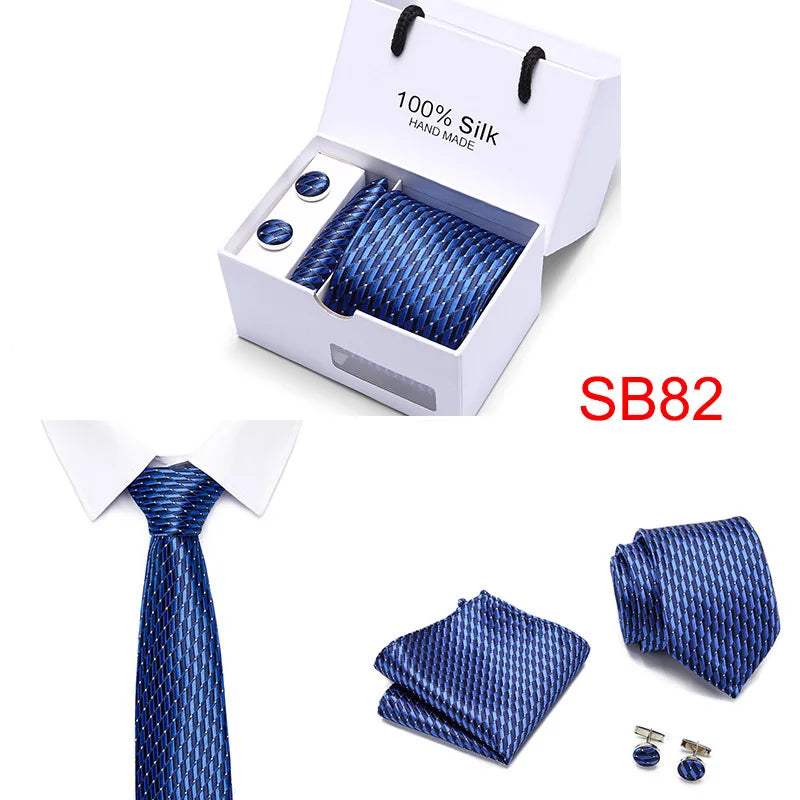 High Quality Silk Ties for Men 145cm Long Fashion Red Necktie 7.5cm Wide Formal Plaid Men's Tie  Drop Shipping