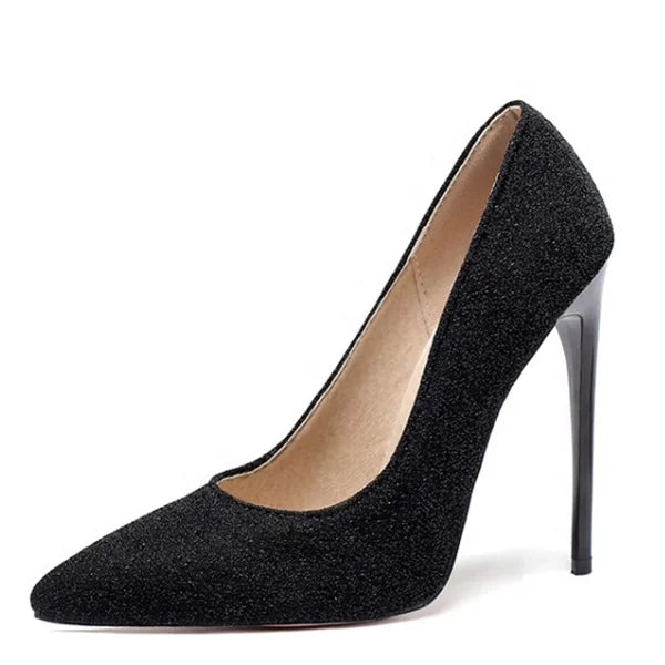 Big Size 47 Women's Stilettos Dress Shoes 4inches Heels Thin Heel Female Pumps Dancer Slip on High-heeled Show Shoes