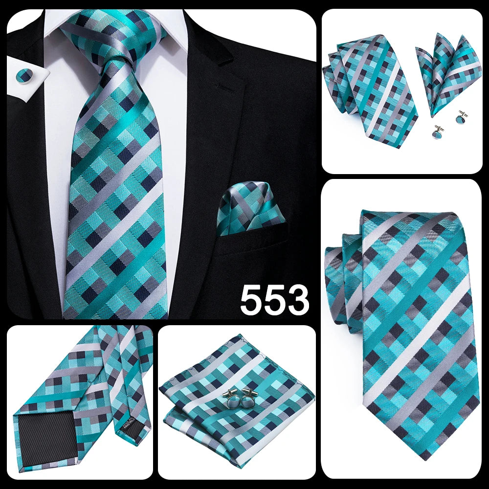Hi-Tie Blue New Fashion Business Paisley Silk Men's Tie NeckTie 8.5cm Ties for Men Formal Luxury Wedding Quality Gravata