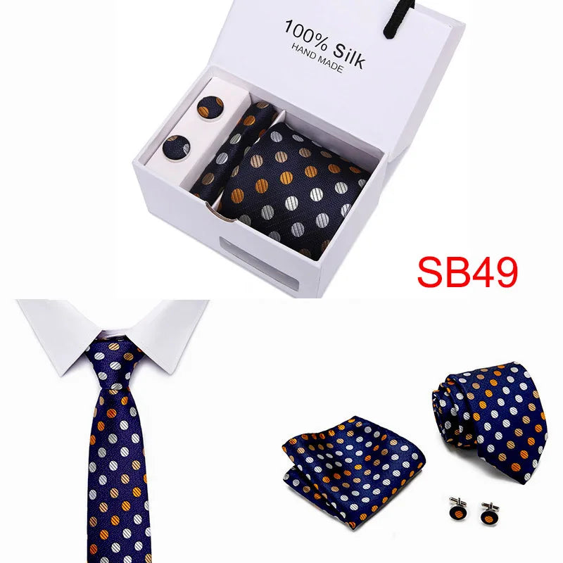 High Quality Silk Ties for Men 145cm Long Fashion Red Necktie 7.5cm Wide Formal Plaid Men's Tie  Drop Shipping