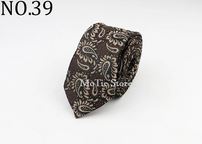 Tie For Men Classic Business Paisley Floral Stripe Plaid Dots 6cm Jacquard Necktie Accessories Daily Wear Cravat Wedding Dress