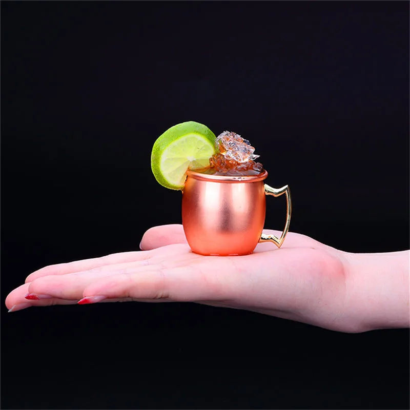 Copper Plated Moscow Mule Shot Glass Mug Mini 60ml Vodka Beer Wine Cup Cocktail Mugs Metal Canecas Travel Bar Drinkware Tools