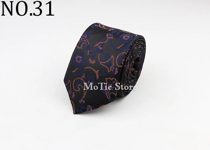 Tie For Men Classic Business Paisley Floral Stripe Plaid Dots 6cm Jacquard Necktie Accessories Daily Wear Cravat Wedding Dress