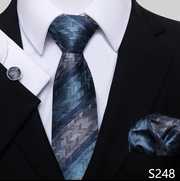 Tie For Men Blue Gold 65 Colors Sale Wedding Present Tie Pocket Squares Set Necktie Suit Accessories Fit Group Holiday Party