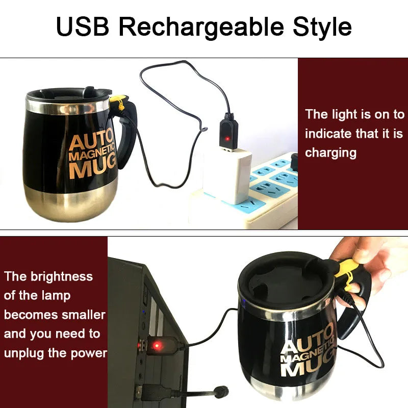Electric Automatic Self Stirring Magnetic Mug Coffee Milk Mixing Cup Creative Electric Smart Mixer Water Bottle Birthday Gift