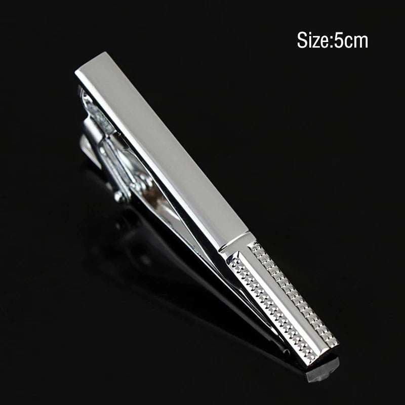 Tie Clips for Men Simple Fashion Style Stripe Metal Tone Simple Bar Clasp Practical Necktie Accessories Clasp Tie Pin Mens Gift