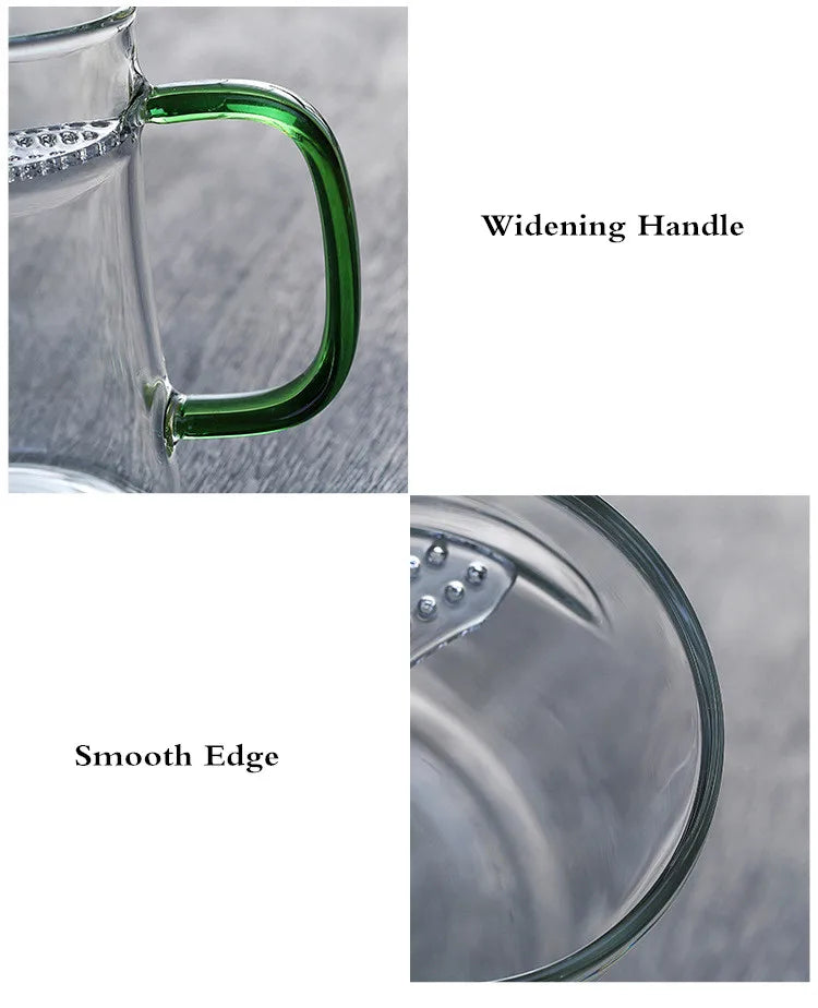 Heat-Resistant Glass Teacup with Filter, Flower Tea Cup, Office Drinkware Mugs with Cover and Infuser, Easy Using Teaware