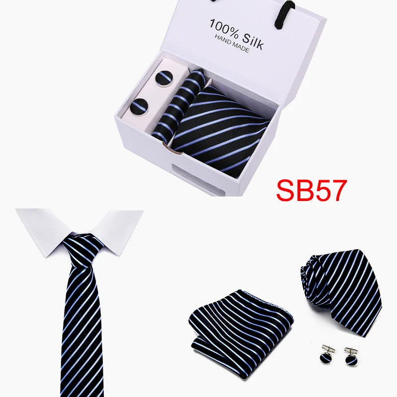 High Quality Silk Ties for Men 145cm Long Fashion Red Necktie 7.5cm Wide Formal Plaid Men's Tie  Drop Shipping