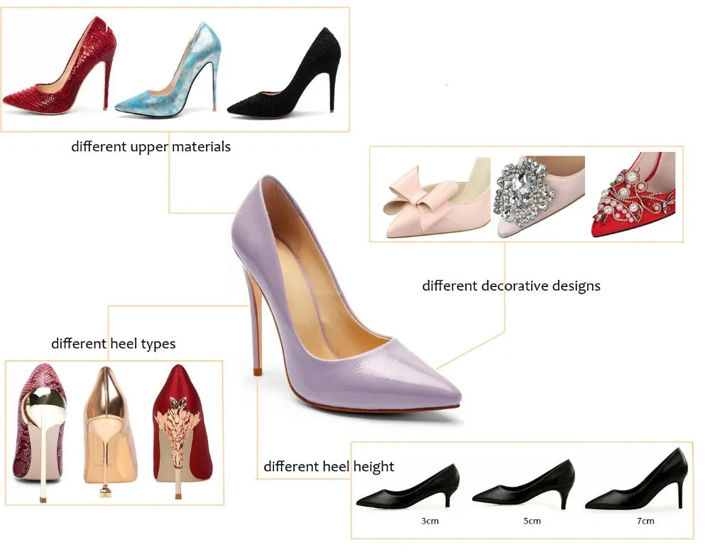 Big Size 47 Women's Stilettos Dress Shoes 4inches Heels Thin Heel Female Pumps Dancer Slip on High-heeled Show Shoes