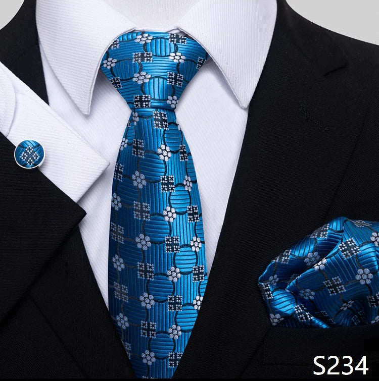 Tie For Men Blue Gold 65 Colors Sale Wedding Present Tie Pocket Squares Set Necktie Suit Accessories Fit Group Holiday Party