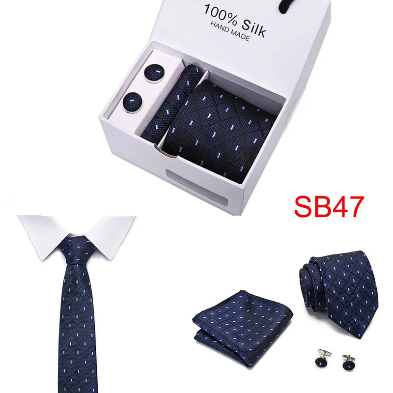 High Quality Silk Ties for Men 145cm Long Fashion Red Necktie 7.5cm Wide Formal Plaid Men's Tie  Drop Shipping