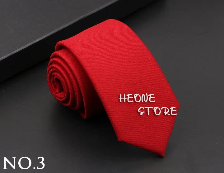 Classic Mens Solid Cotton Handmade 6cm Ties Striped Narrow Collar Slim Necktie Black Red Blue Formal Business Wedding Tie Gift