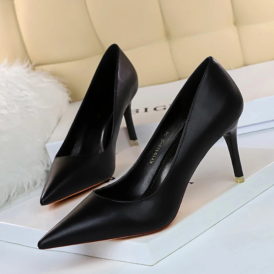 Korean Version Shoes Women New Styles Heels Fashionable Simple and Versatile Big Tree Heels Shoe for Women