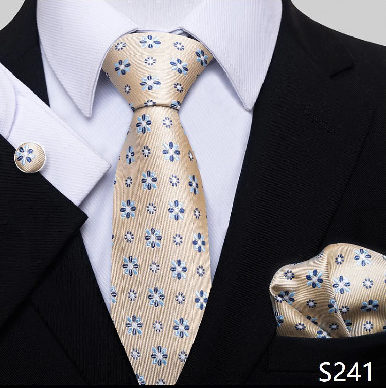 Tie For Men Blue Gold 65 Colors Sale Wedding Present Tie Pocket Squares Set Necktie Suit Accessories Fit Group Holiday Party