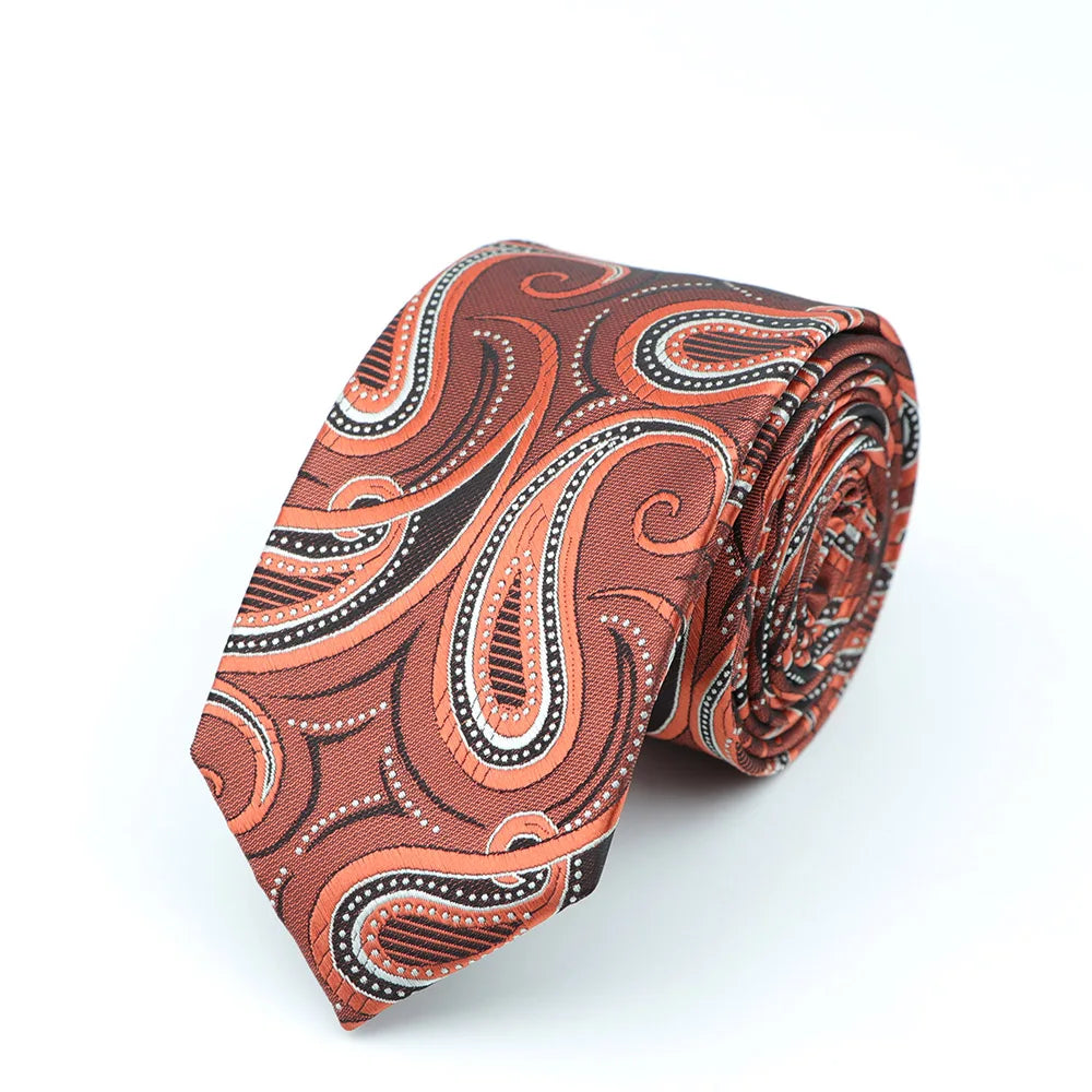 Tie For Men Classic Business Paisley Floral Stripe Plaid Dots 6cm Jacquard Necktie Accessories Daily Wear Cravat Wedding Dress