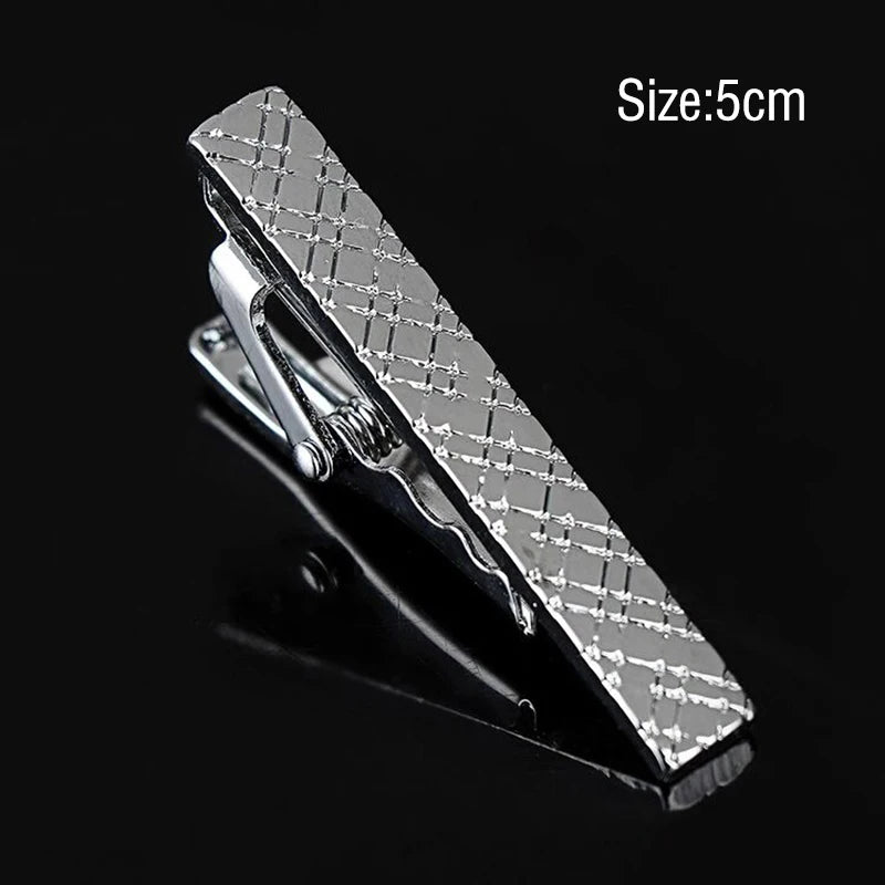 Tie Clips for Men Simple Fashion Style Stripe Metal Tone Simple Bar Clasp Practical Necktie Accessories Clasp Tie Pin Mens Gift