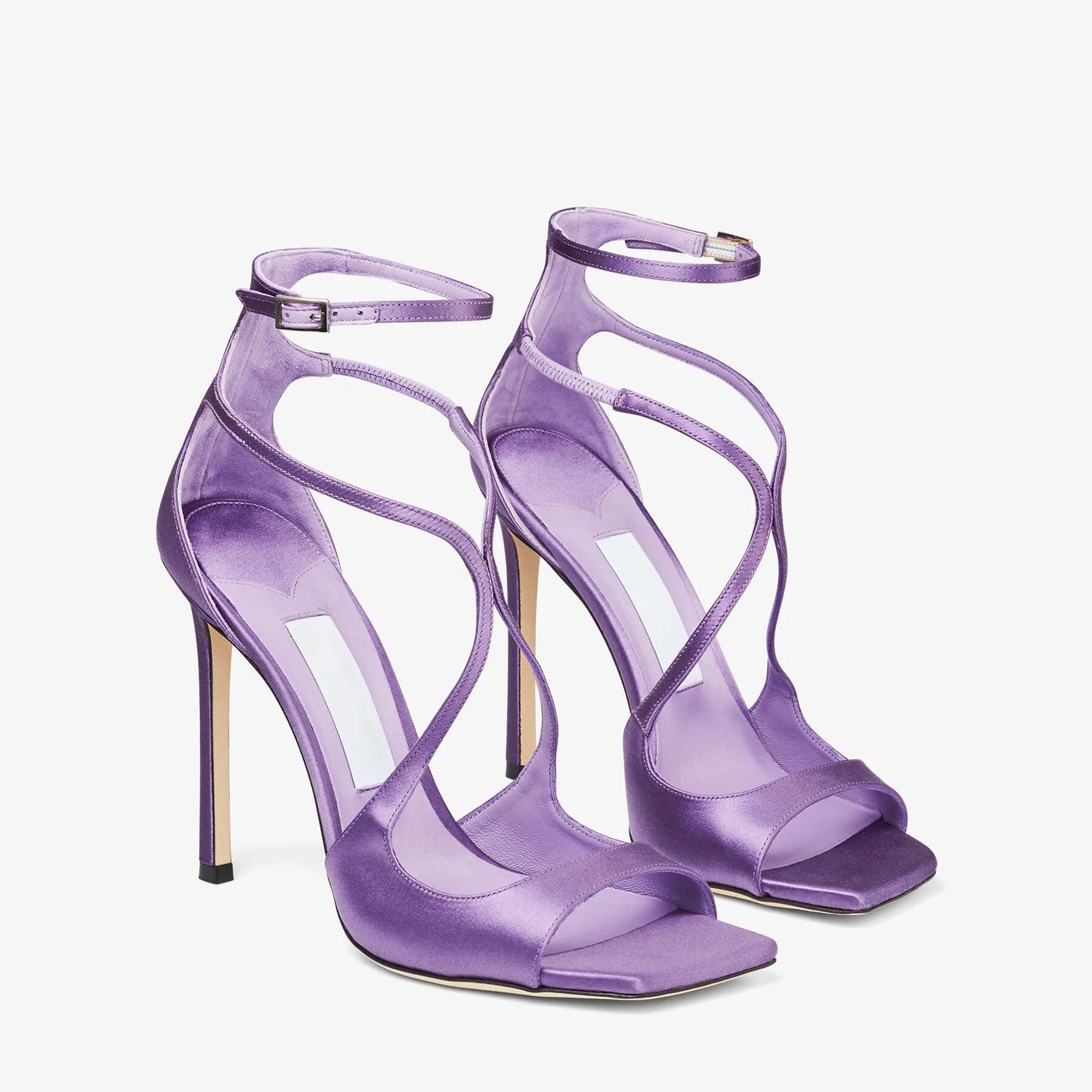 Customized Women's Summer Fashion Stiletto Heel Open Toe High Heels with Buckle Closure Patent Leather Breathable & Light Weight