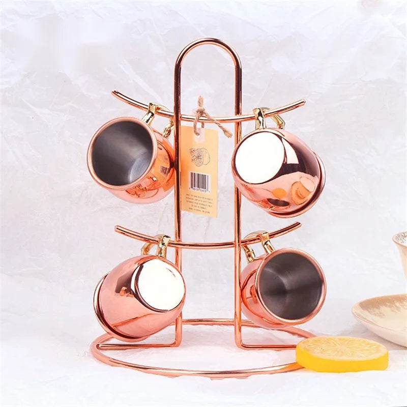 Copper Plated Moscow Mule Shot Glass Mug Mini 60ml Vodka Beer Wine Cup Cocktail Mugs Metal Canecas Travel Bar Drinkware Tools