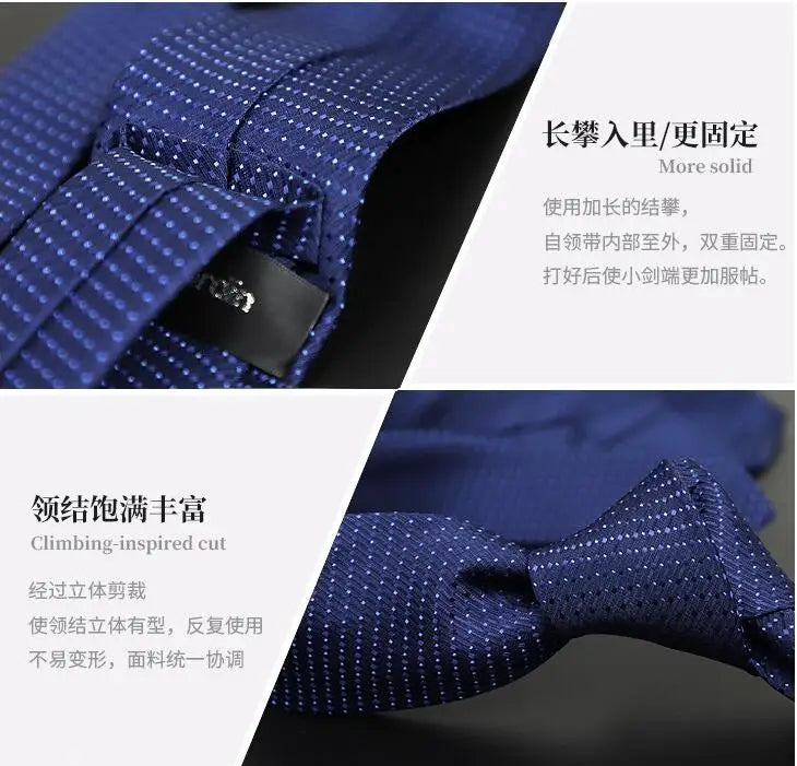 Men Necktie Silk Extended 160 cm Long 8 cm Width Blue Ties Business Wedding Fashion Tall