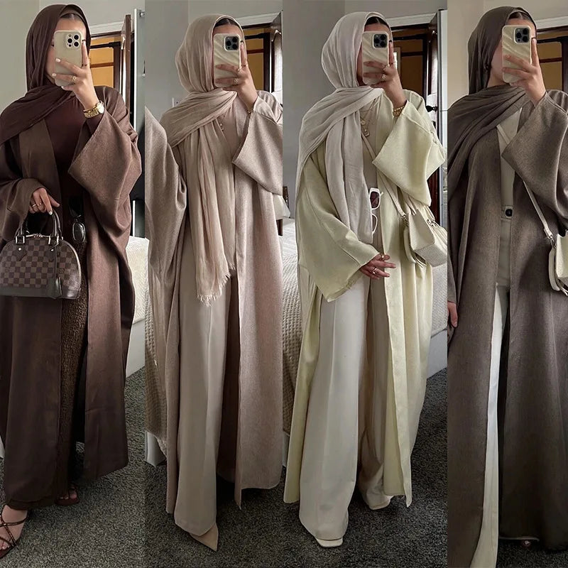Hot Eid Muslim Abaya for Women Cardigan Robe Jalabiya Arabic Ramadan Dresses Modest Morocco Dubai Abayas Kaftan Islam Vestidos