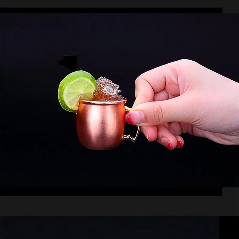 Copper Plated Moscow Mule Shot Glass Mug Mini 60ml Vodka Beer Wine Cup Cocktail Mugs Metal Canecas Travel Bar Drinkware Tools