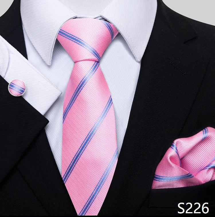 Tie For Men Blue Gold 65 Colors Sale Wedding Present Tie Pocket Squares Set Necktie Suit Accessories Fit Group Holiday Party