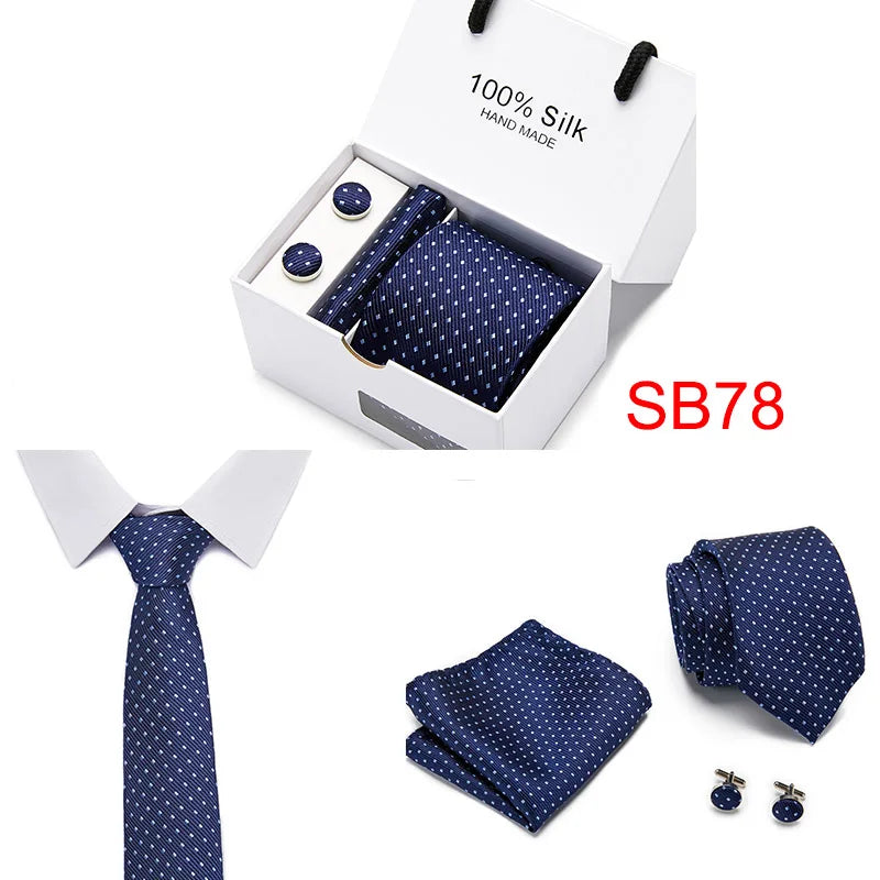 High Quality Silk Ties for Men 145cm Long Fashion Red Necktie 7.5cm Wide Formal Plaid Men's Tie  Drop Shipping