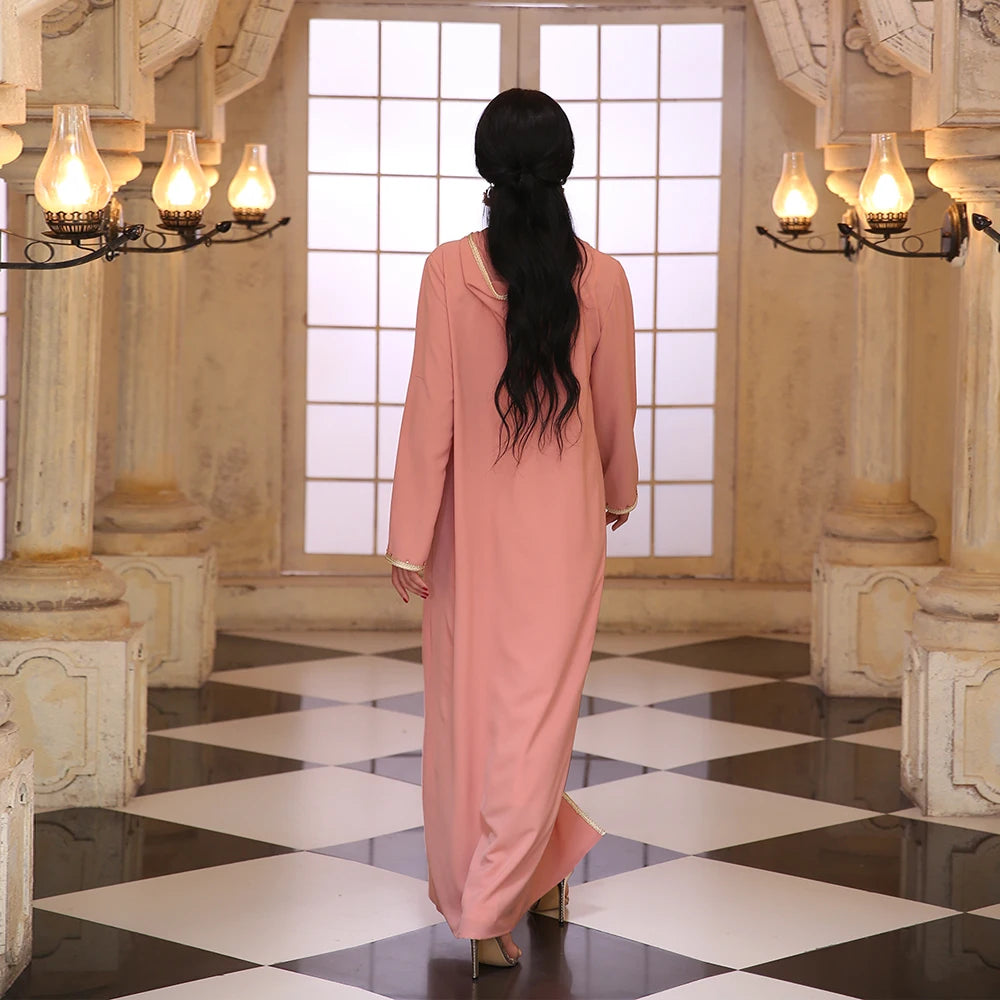Ramadan Eid Pink Kebaya Abaya Dubai Turkey Islam Muslim Prayer Dress Abayas For Women Niqab Kaftan Robe Femme Musulmane Caftan