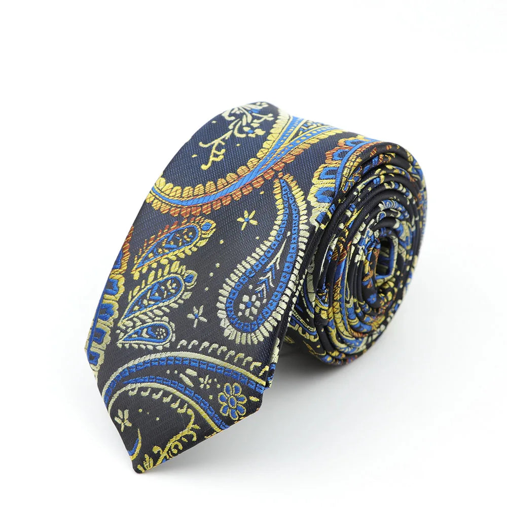 Tie For Men Classic Business Paisley Floral Stripe Plaid Dots 6cm Jacquard Necktie Accessories Daily Wear Cravat Wedding Dress