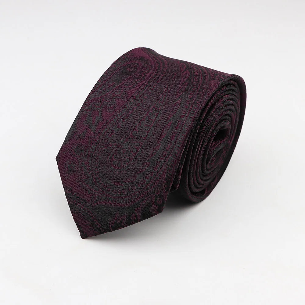 Tie For Men Classic Business Paisley Floral Stripe Plaid Dots 6cm Jacquard Necktie Accessories Daily Wear Cravat Wedding Dress
