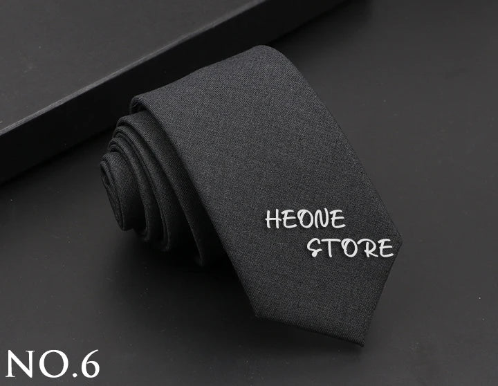 Classic Mens Solid Cotton Handmade 6cm Ties Striped Narrow Collar Slim Necktie Black Red Blue Formal Business Wedding Tie Gift