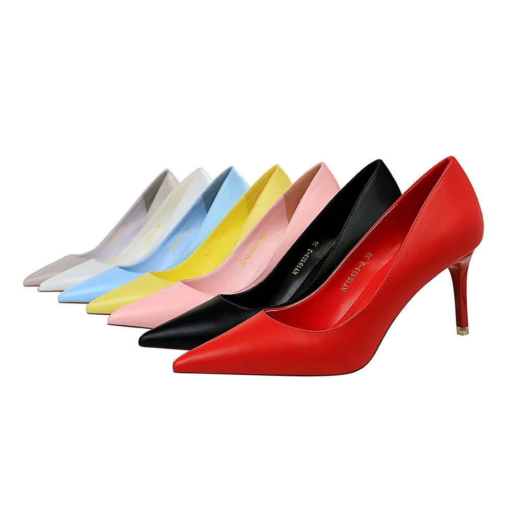 Korean Version Shoes Women New Styles Heels Fashionable Simple and Versatile Big Tree Heels Shoe for Women