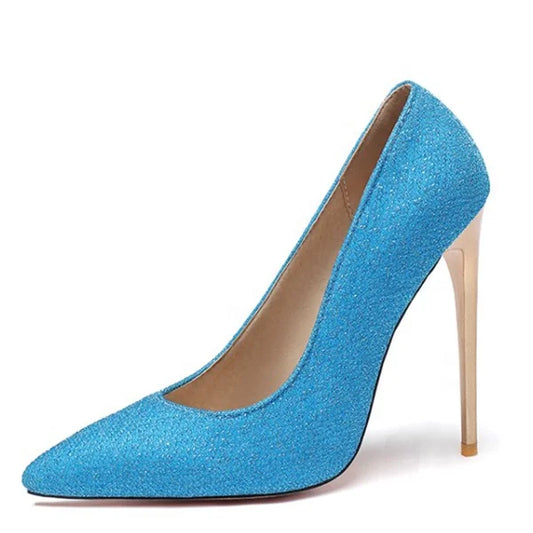 Big Size 47 Women's Stilettos Dress Shoes 4inches Heels Thin Heel Female Pumps Dancer Slip on High-heeled Show Shoes