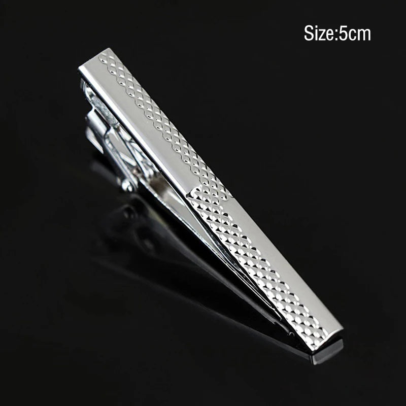 Tie Clips for Men Simple Fashion Style Stripe Metal Tone Simple Bar Clasp Practical Necktie Accessories Clasp Tie Pin Mens Gift