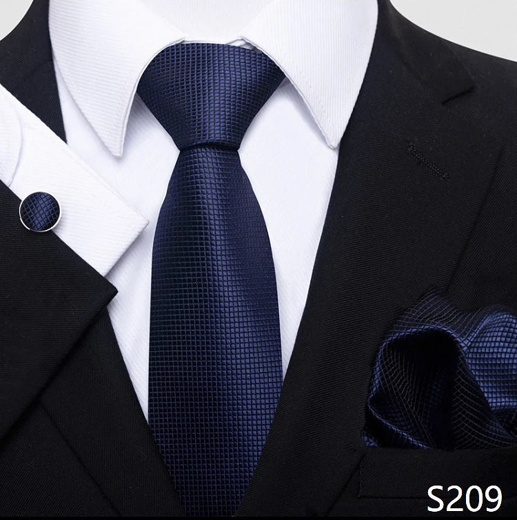 Tie For Men Blue Gold 65 Colors Sale Wedding Present Tie Pocket Squares Set Necktie Suit Accessories Fit Group Holiday Party